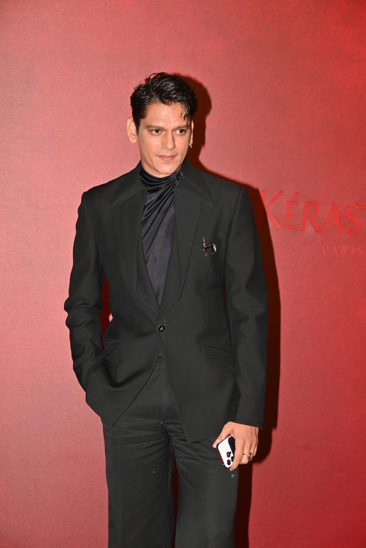 Actor Vijay Varma looked dapper in this black suit. He also gave a suave look to his gel styled hair, giving a very retro vibe